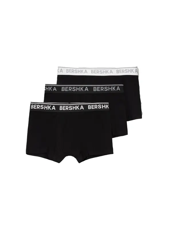 Bershka Bershka Bokserice  siva / crna / bijela