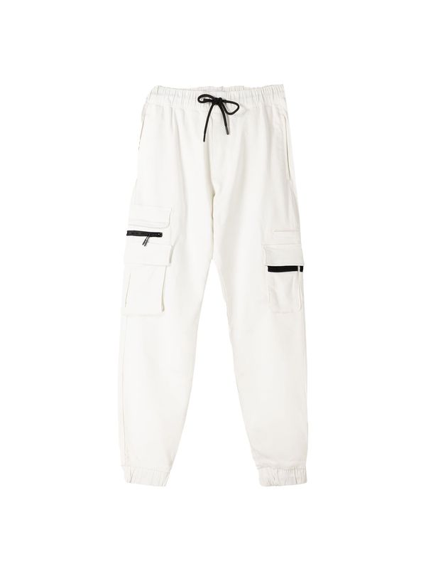 Bershka Bershka Cargo hlače  crna / prljavo bijela