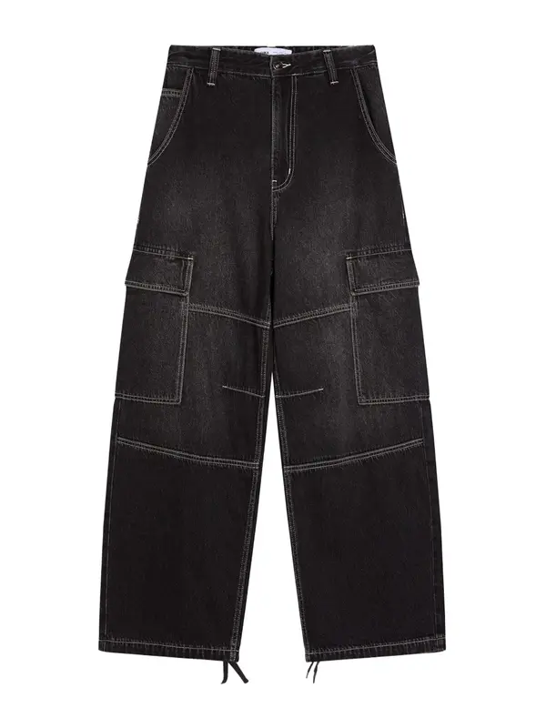 Bershka Bershka Cargo traperice  crna