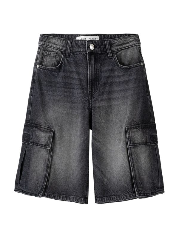 Bershka Bershka Cargo traperice  crni traper