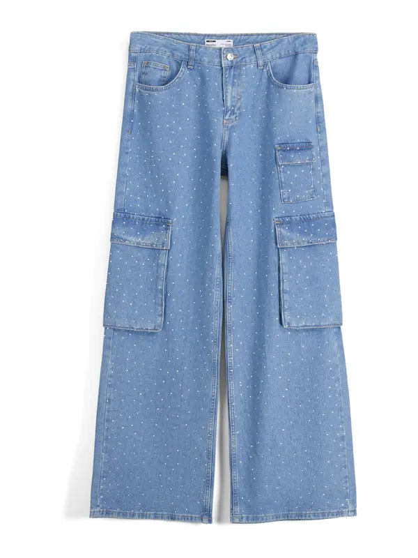 Bershka Bershka Cargo traperice  plava