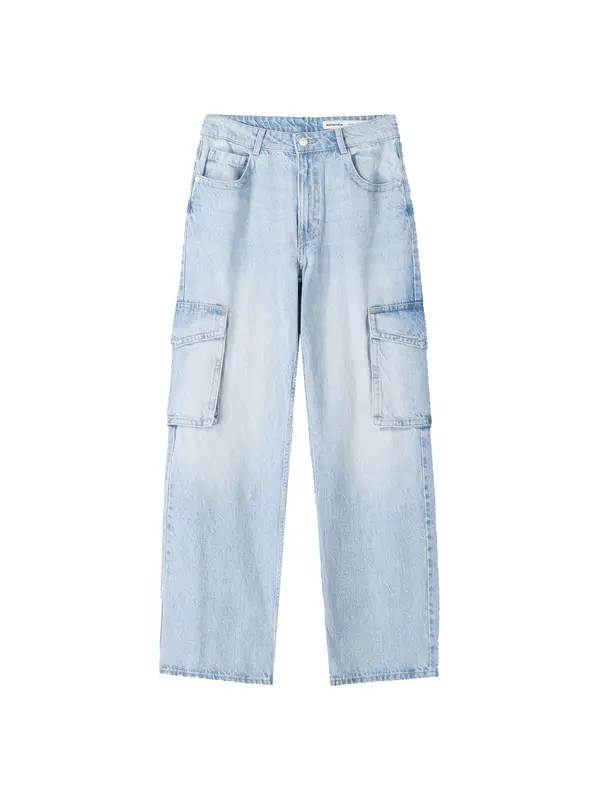 Bershka Bershka Cargo traperice  plavi traper