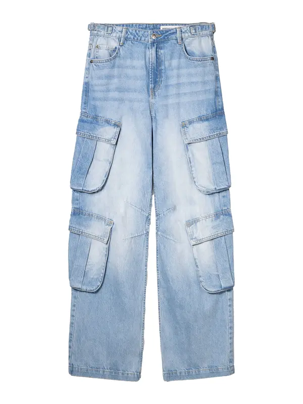 Bershka Bershka Cargo traperice  plavi traper