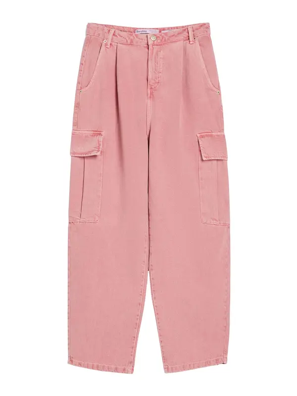 Bershka Bershka Cargo traperice  prljavo roza