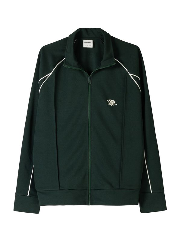 Bershka Bershka Gornji dio trenirke  tamno zelena / bijela