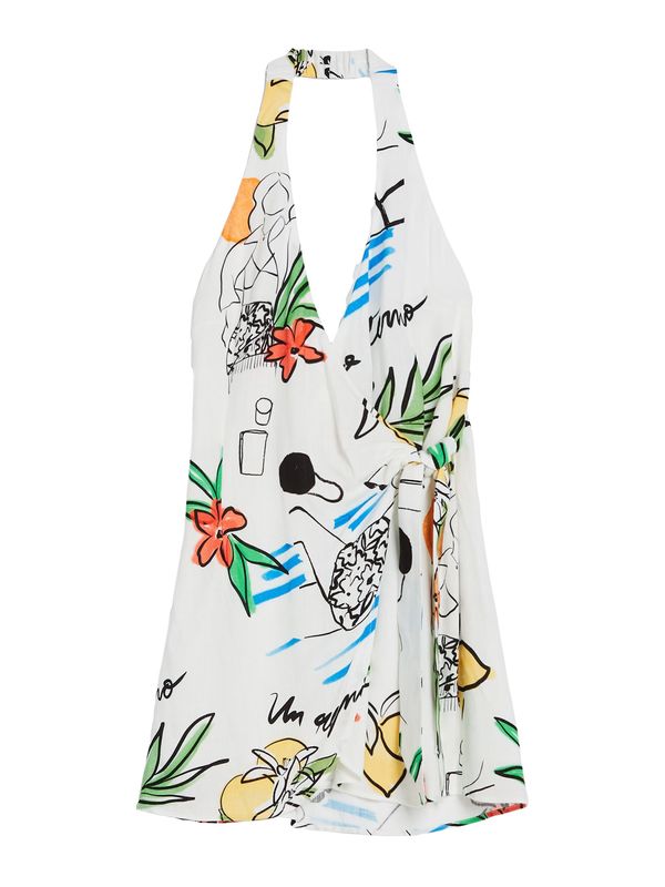 Bershka Bershka Haljina  plava / zelena / narančasta / bijela