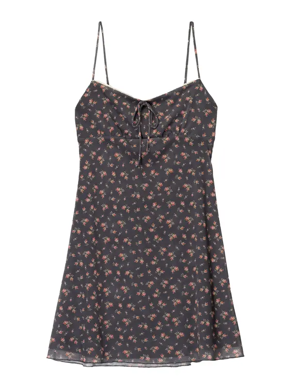 Bershka Bershka Haljina  siva / svijetlozelena / crvena