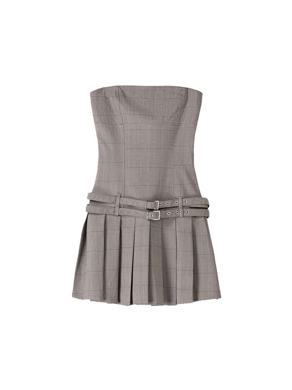 Bershka Bershka Haljina  svijetlosiva / crna