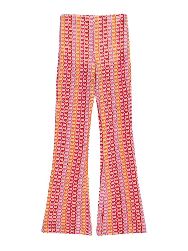 Bershka Bershka Hlače  bež / zlatno žuta / orhideja bijela / crvena