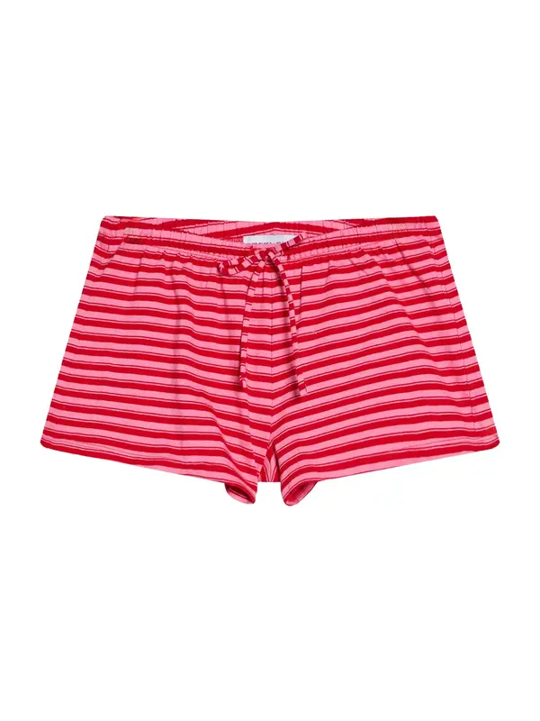 Bershka Bershka Hlače 'CINTURILLA'  roza / crvena
