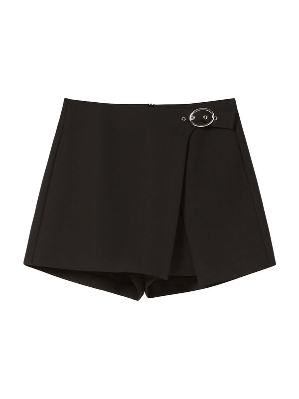 Bershka Bershka Hlače  crna / srebro