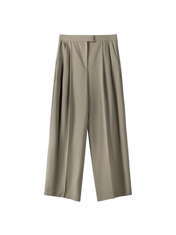 Bershka Bershka Hlače na crtu  tamno bež