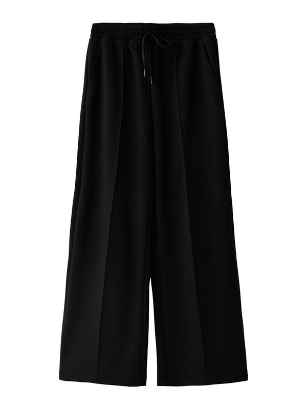 Bershka Bershka Hlače s naborima  crna