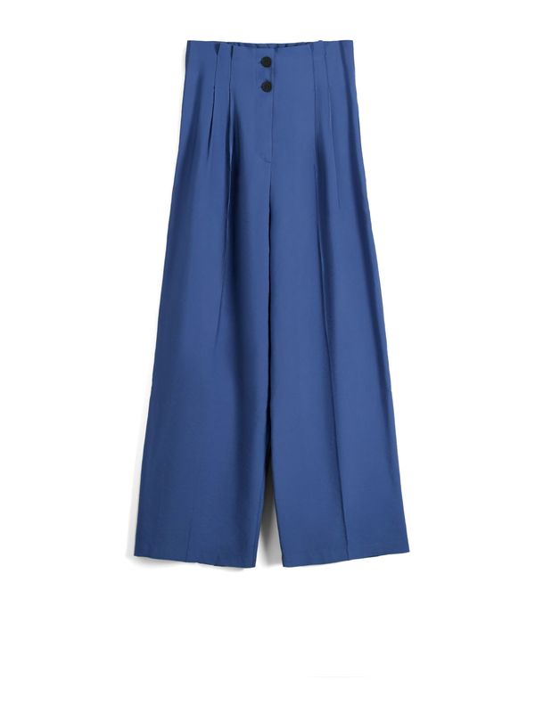 Bershka Bershka Hlače s naborima  plava