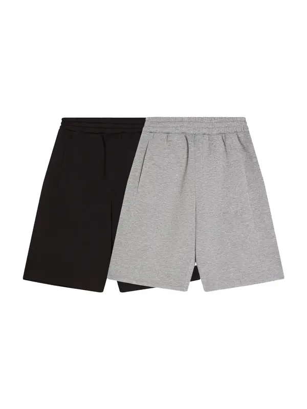 Bershka Bershka Hlače  siva melange / crna
