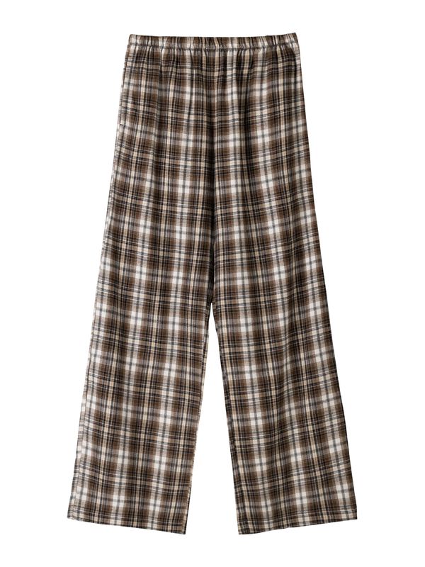 Bershka Bershka Hlače  smeđa / crna / prljavo bijela