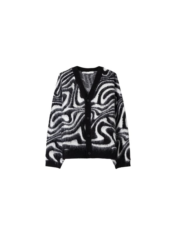 Bershka Bershka Kardigan  crna / bijela