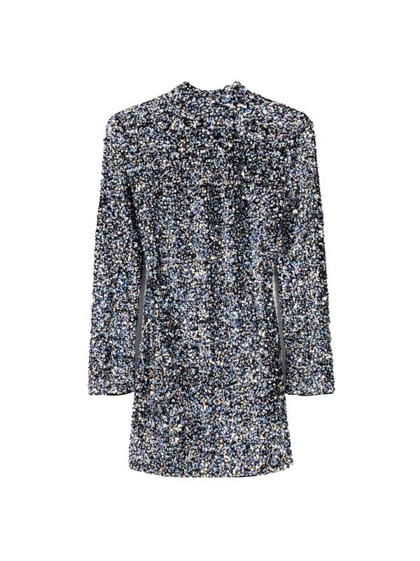 Bershka Bershka Koktel haljina  crna / srebro