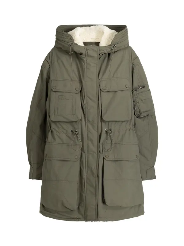 Bershka Bershka Lagana parka  kaki / vuneno bijela