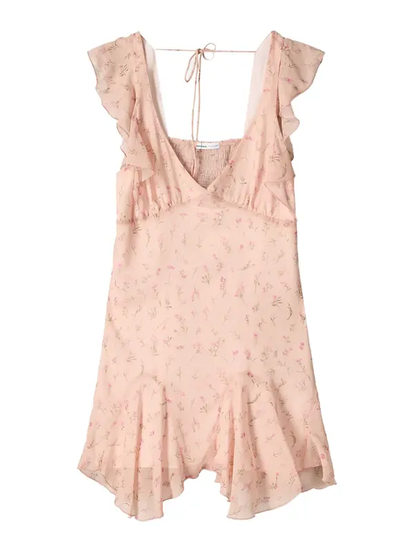 Bershka Bershka Ljetna haljina  maslinasta / roza / prljavo roza