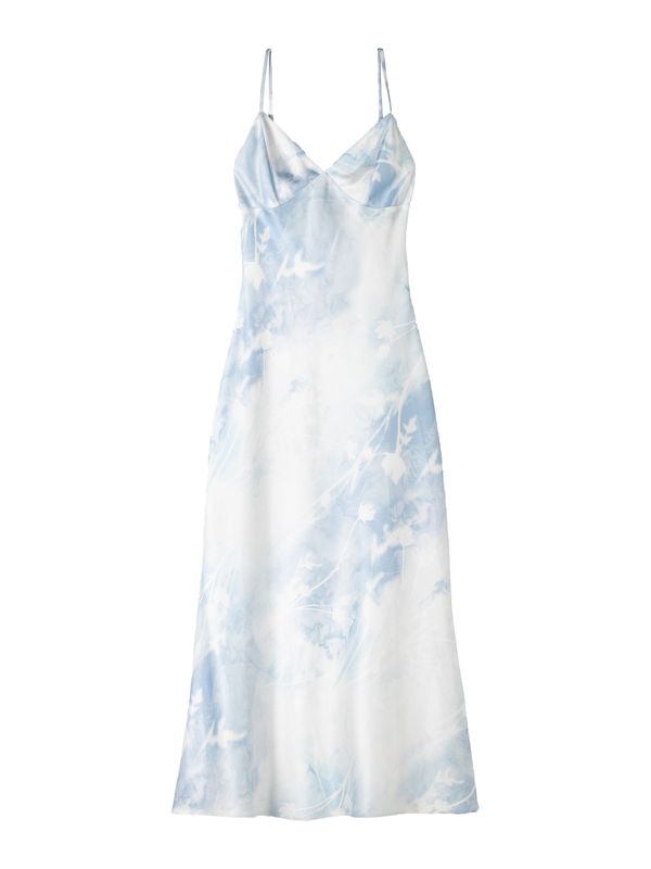 Bershka Bershka Ljetna haljina  svijetloplava / bijela