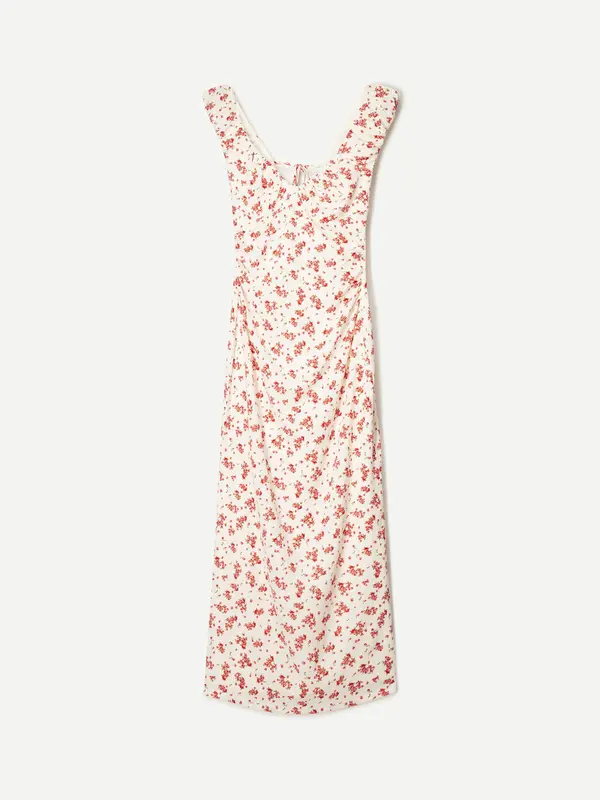 Bershka Bershka Ljetna haljina  zelena / crvena / pastelno crvena / bijela