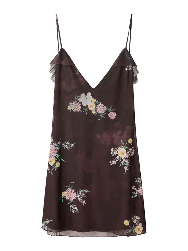 Bershka Bershka Ljetna haljina  zelena / patlidžan / roza / bijela