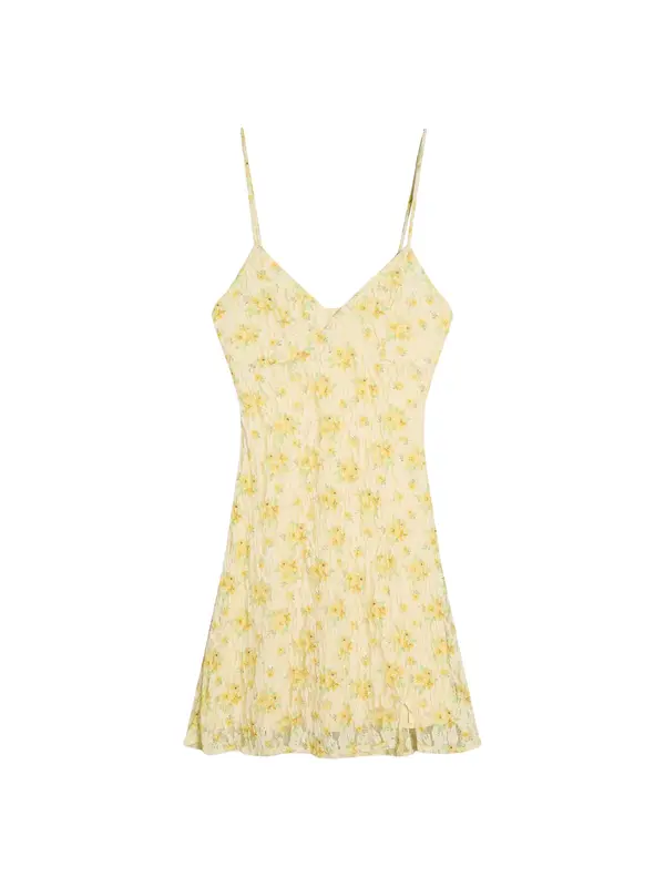 Bershka Bershka Ljetna haljina  žuta / svijetložuta / pastelno zelena