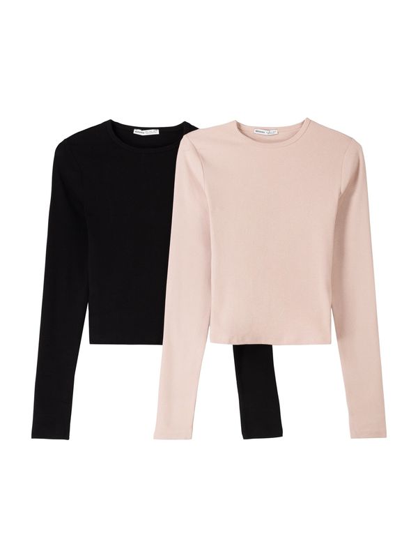 Bershka Bershka Majica  bež / crna