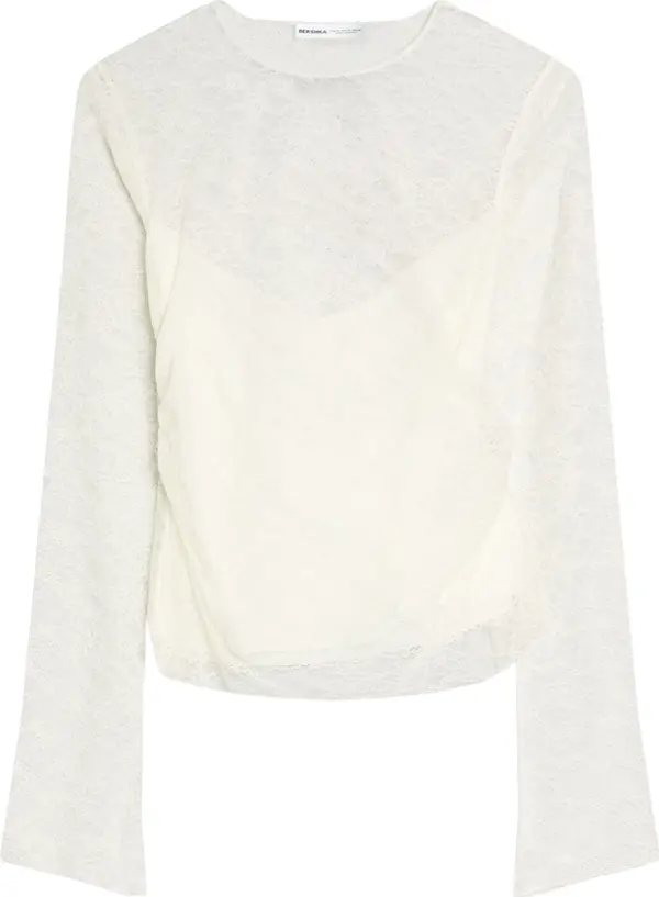 Bershka Bershka Majica 'BLOBER'  ecru/prljavo bijela