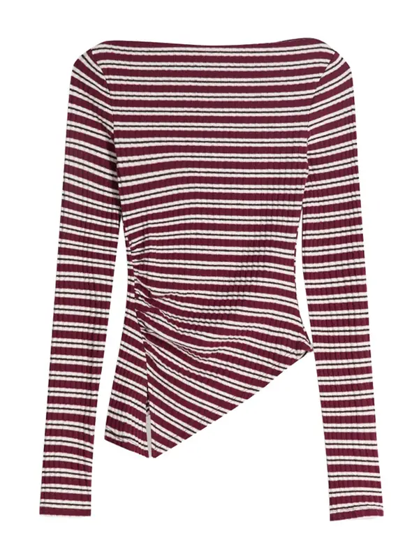 Bershka Bershka Majica  bordo / bijela