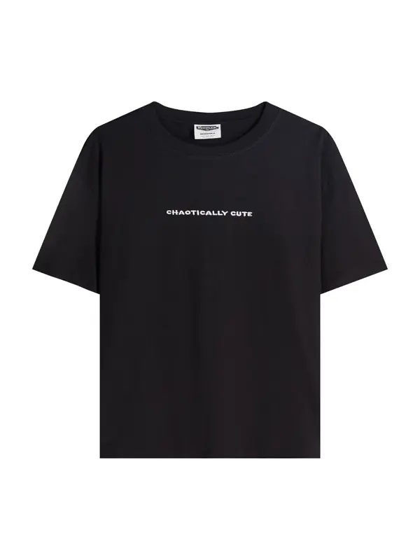 Bershka Bershka Majica 'CHAOTICALLY'  roza / crvena / crna / bijela