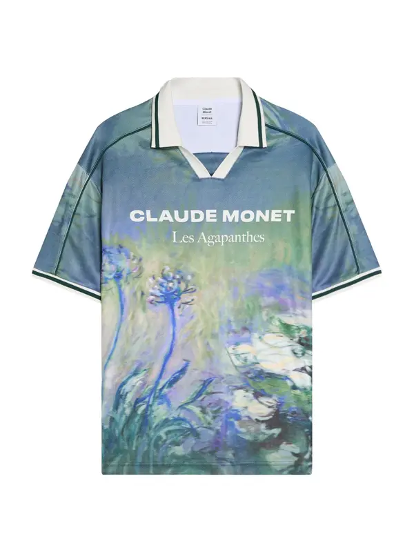 Bershka Bershka Majica 'CLAUDE MONET LES AGAPANTHES'  plava / zelena / tamno zelena / prljavo bijela