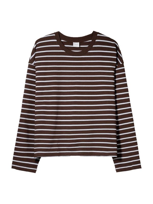 Bershka Bershka Majica  čokolada / bijela