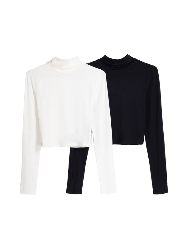 Bershka Bershka Majica  crna / bijela