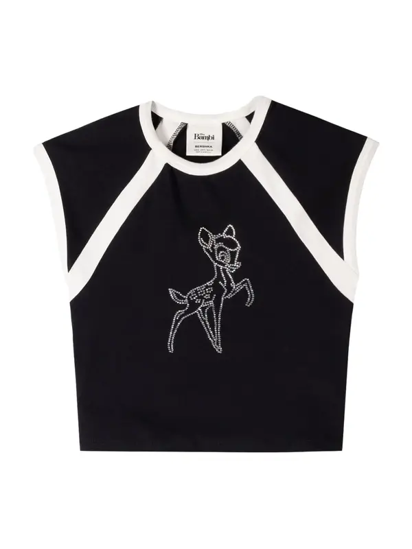 Bershka Bershka Majica  crna / bijela