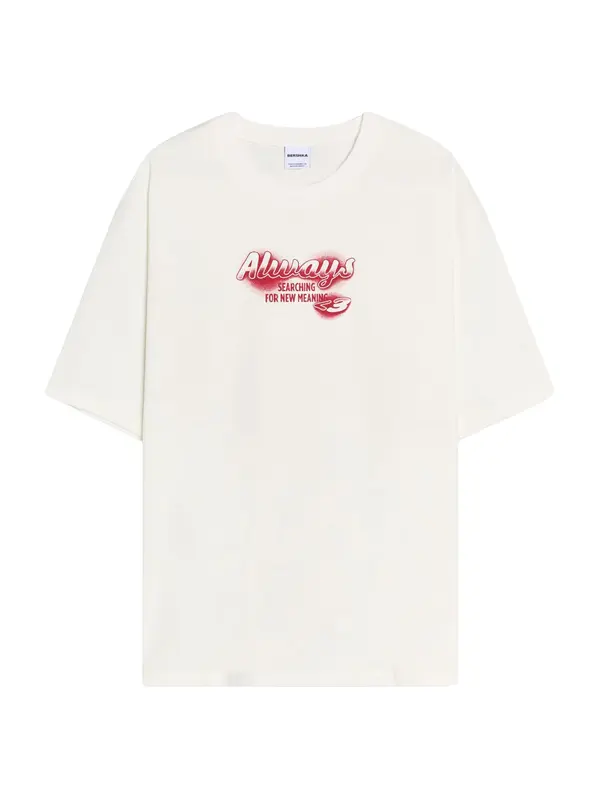 Bershka Bershka Majica  crvena / bijela