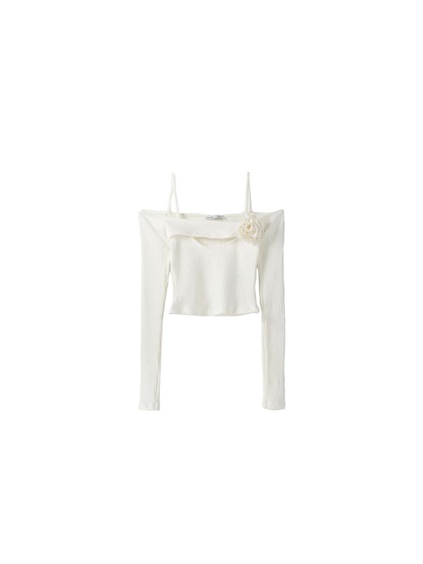 Bershka Bershka Majica  ecru/prljavo bijela