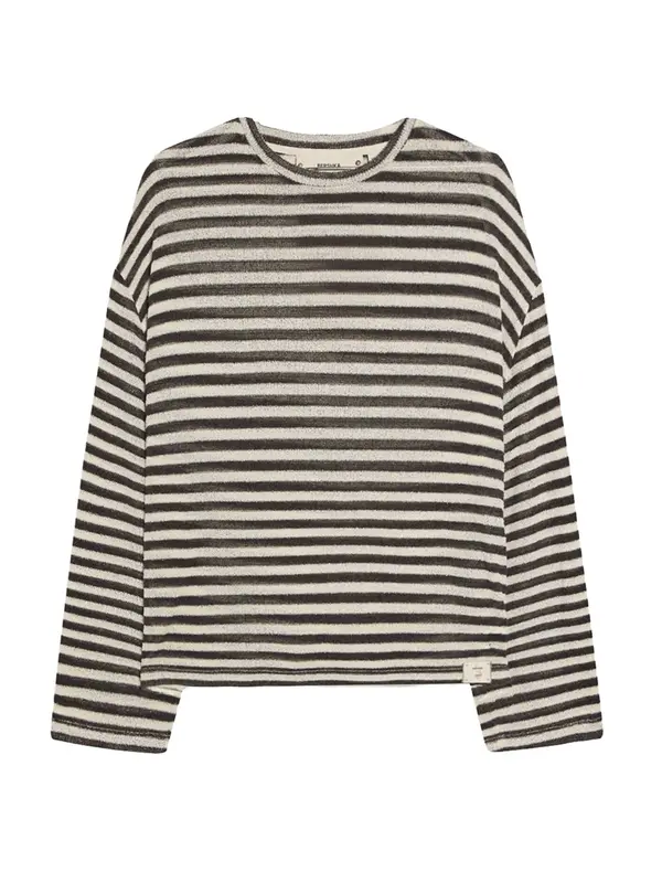 Bershka Bershka Majica  ecru/prljavo bijela / čokolada