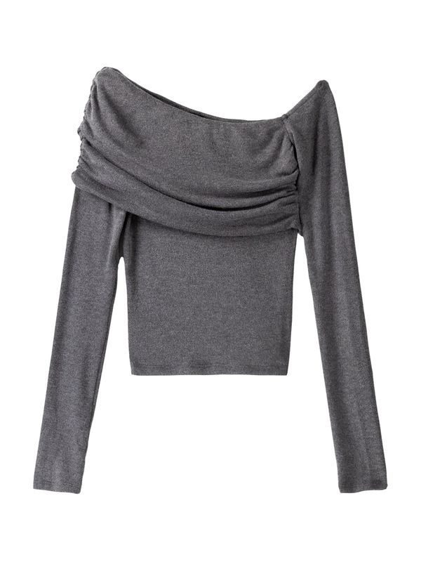 Bershka Bershka Majica  grafit siva