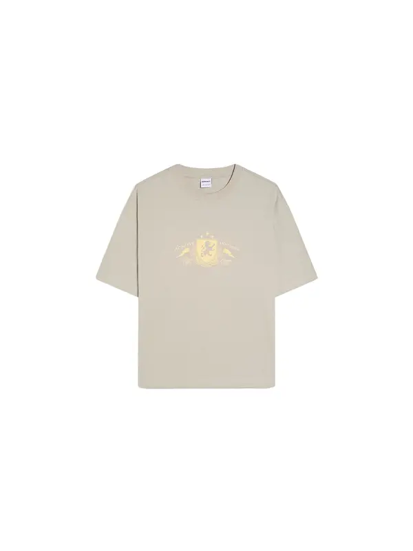 Bershka Bershka Majica 'HERALDIC'  svijetložuta / taupe siva