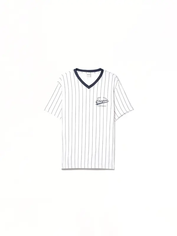 Bershka Bershka Majica  mornarsko plava / crna / bijela