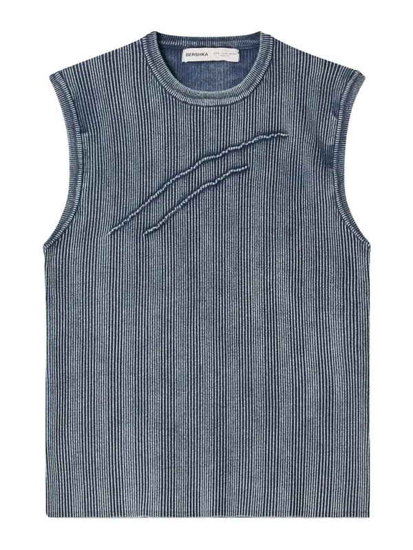 Bershka Bershka Majica  morsko plava / bijela