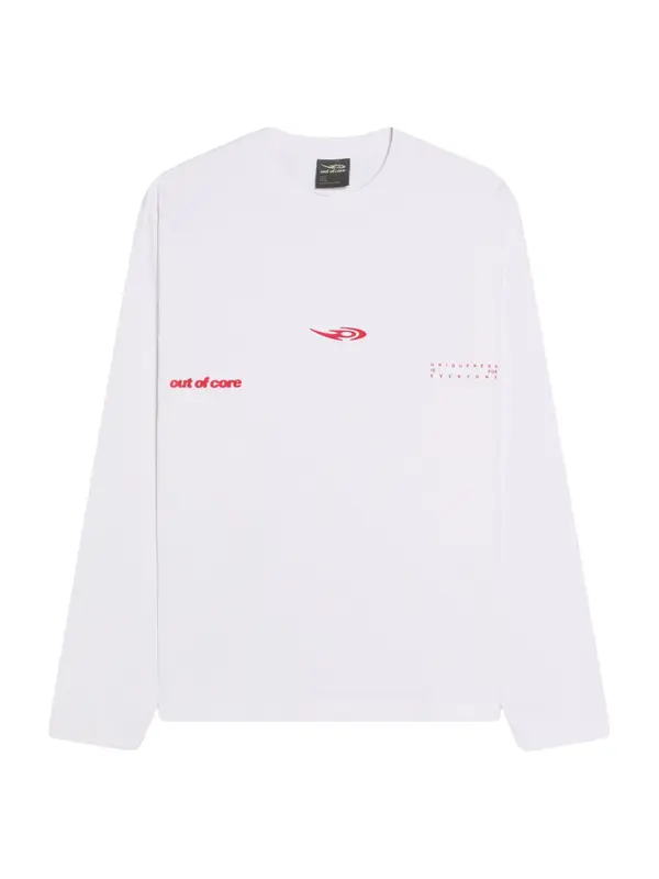 Bershka Bershka Majica 'OUT OF CORE'  crvena / bijela