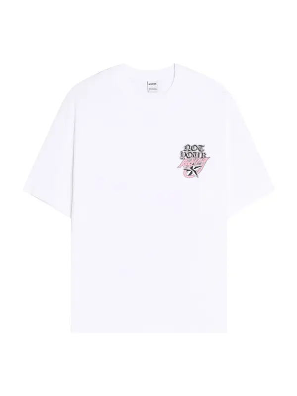 Bershka Bershka Majica  roza / crna / bijela