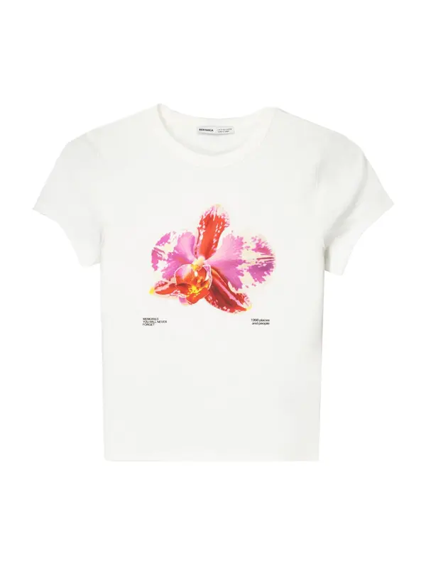 Bershka Bershka Majica  roza / crvena / vuneno bijela