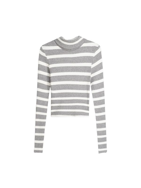 Bershka Bershka Majica  siva / bijela