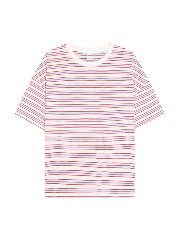 Bershka Bershka Majica  svijetloplava / karmin crvena / bijela