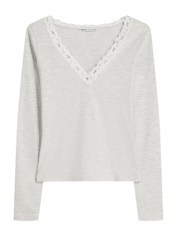 Bershka Bershka Majica  svijetlosiva