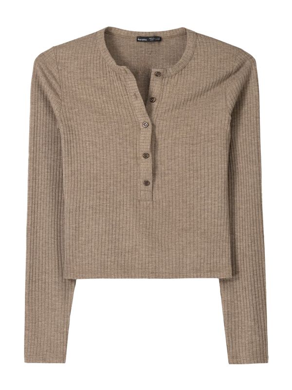 Bershka Bershka Majica  tamno bež